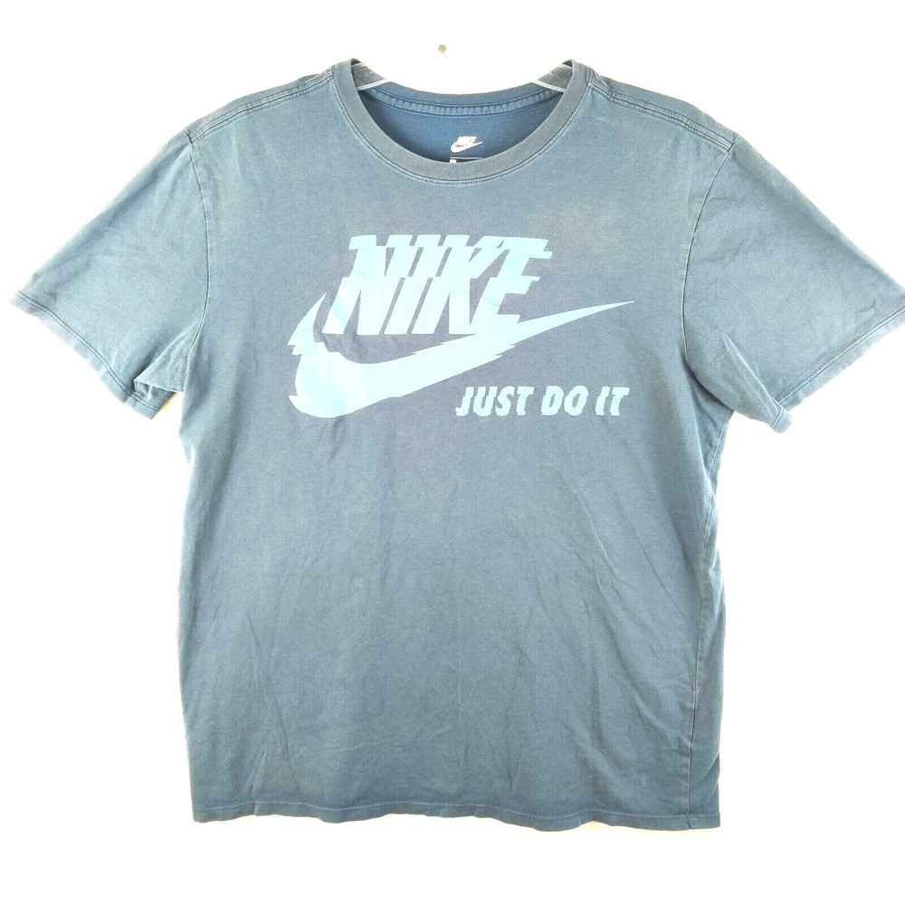 Nike Just Do It Mens Large Graphic Athletic Tee T Shirt Blue Size L‎